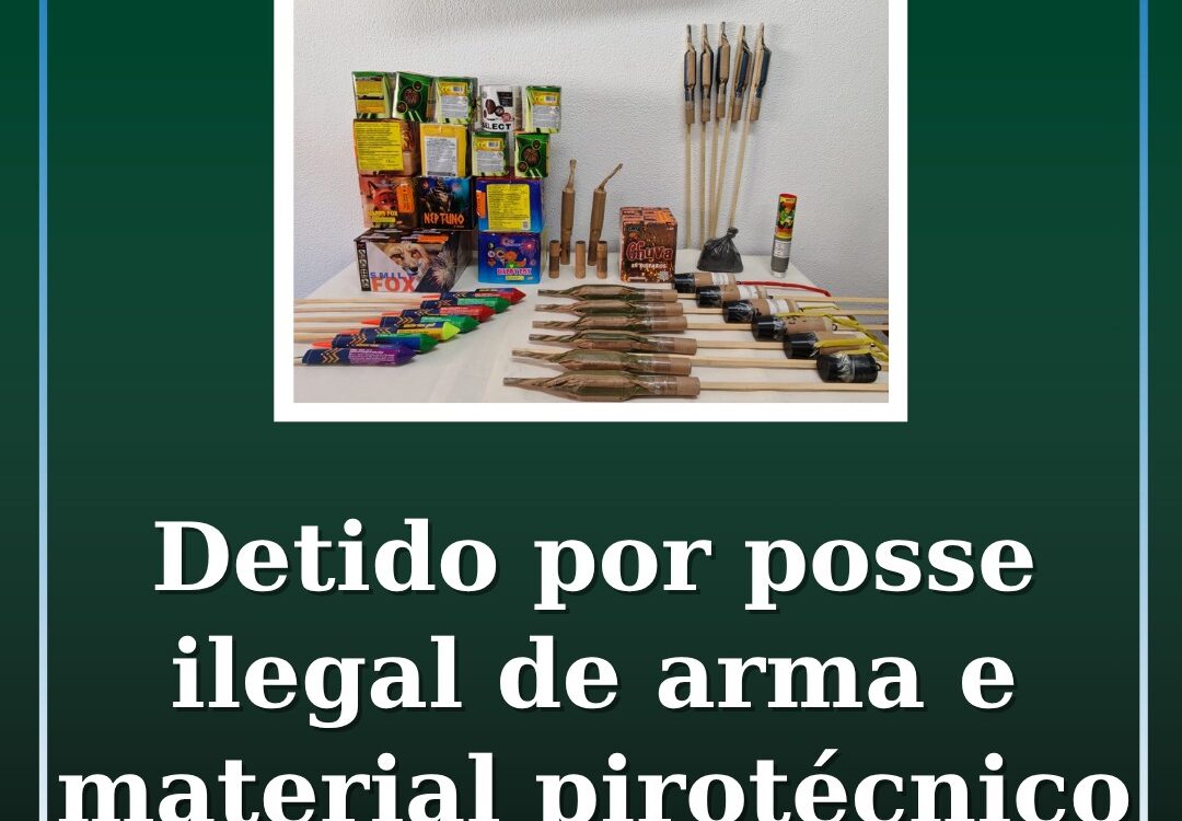 Detido por posse de arma proibida com apreensão de artigos pirotécnicos
