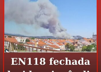 Estrada cortada devido a incêndio