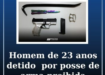 Homem de 23 anos detido por Posse de arma proibida