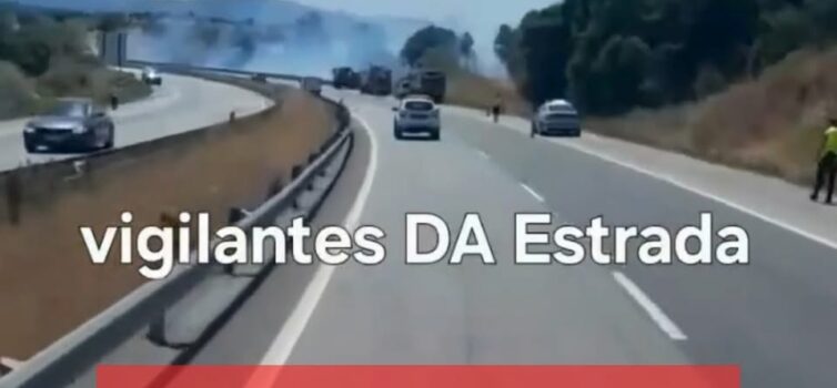 Incêndio condiciona trânsito na A23