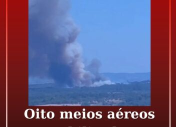 Incêndio na Guarda mobiliza 8 meios aéreos