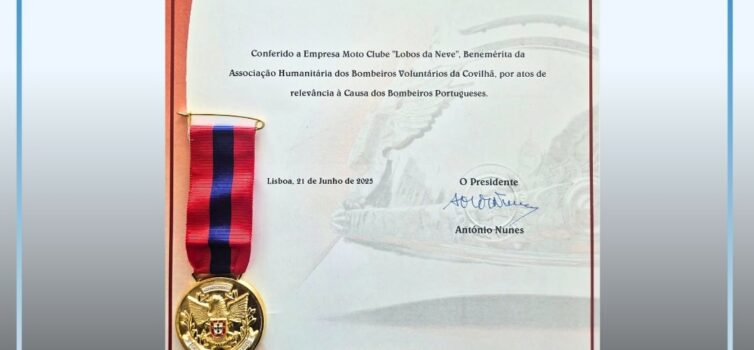 Moto Clube da Covilhã distinguido com Medalha de Agradecimento da Liga dos Bombe
