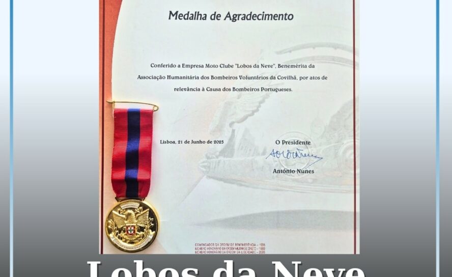 Moto Clube da Covilhã distinguido com Medalha de Agradecimento da Liga dos Bombe