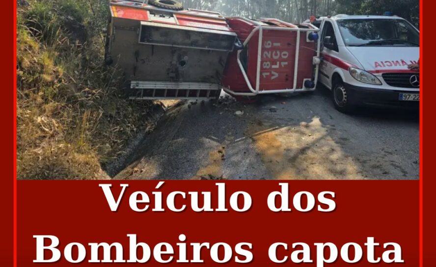 Veículo dos Bombeiros capota em Cinfães