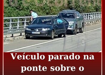 Veículo parado na ponte sobre o Zêzere