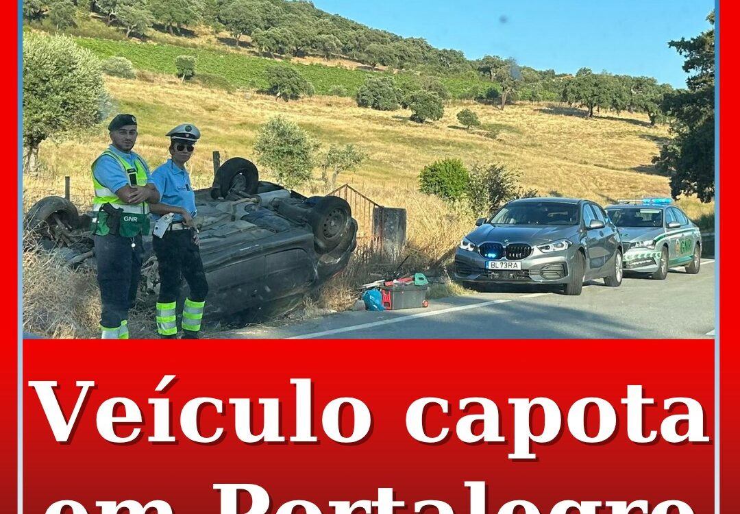 Viatura capota entre Portalegre e Fortios