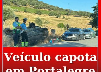 Viatura capota entre Portalegre e Fortios