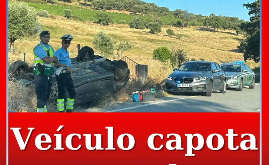 Viatura capota entre Portalegre e Fortios