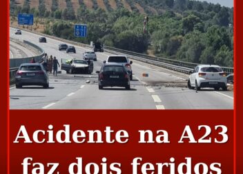 Acidente na A23 faz dois feridos