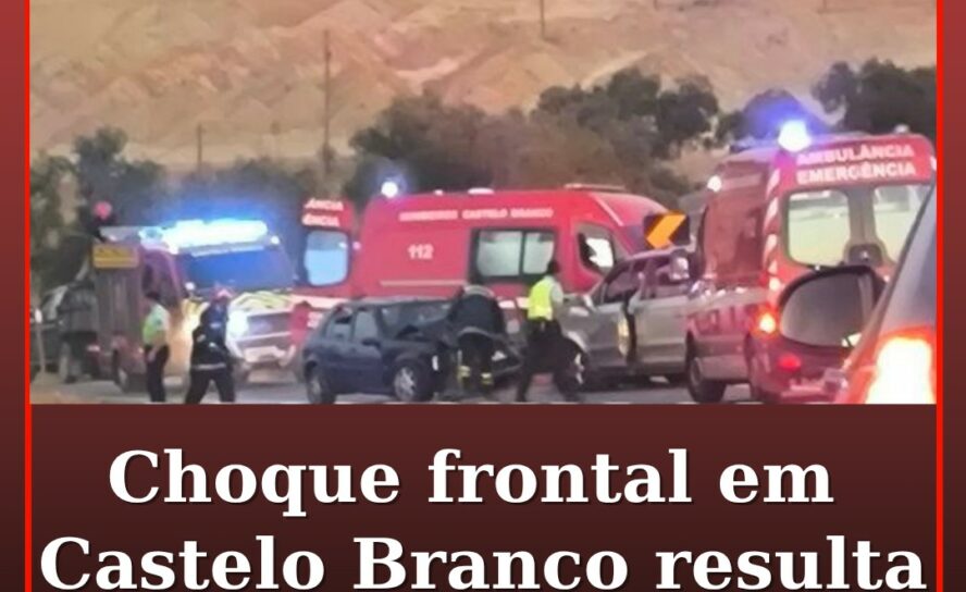 Choque frontal em Castelo Branco resulta em dois feridos