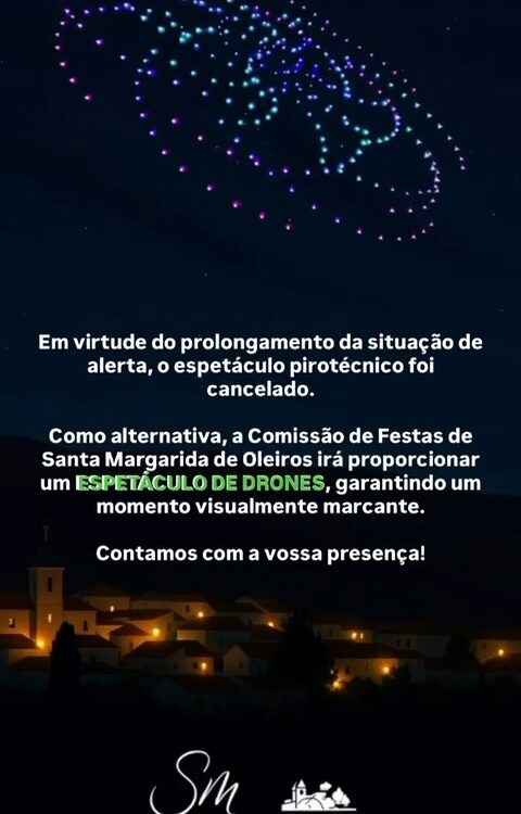 Espetáculo de drones no Dia do Concelho de Oleiros