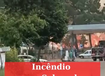 Fogo ameaça posto de combustível