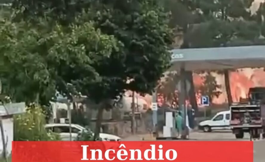 Fogo ameaça posto de combustível