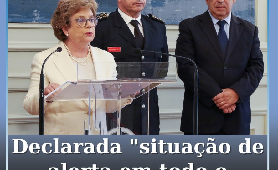 Portugal continental entra em situação de alerta devido ao risco extremo de incê