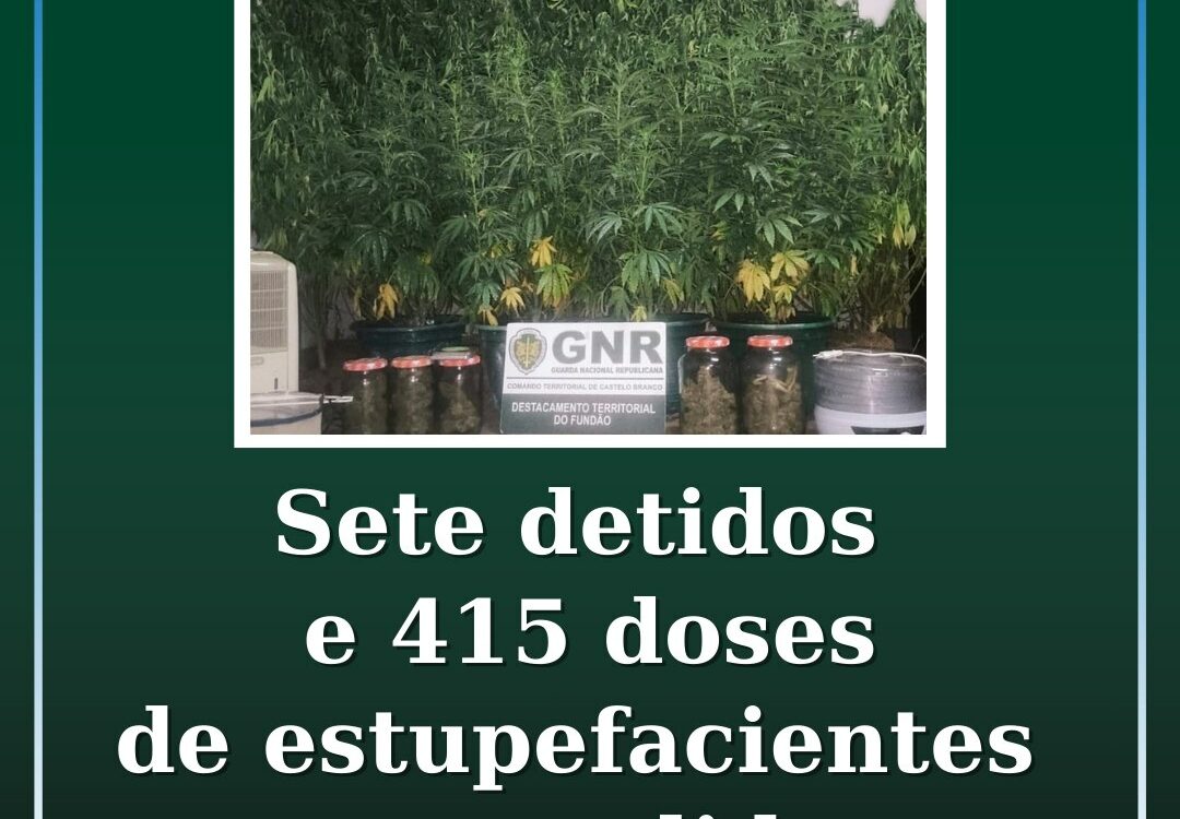 Sete detidos e 415 doses de estupefacientes apreendidas em operação de prevenção