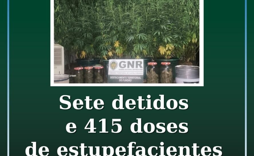 Sete detidos e 415 doses de estupefacientes apreendidas em operação de prevenção