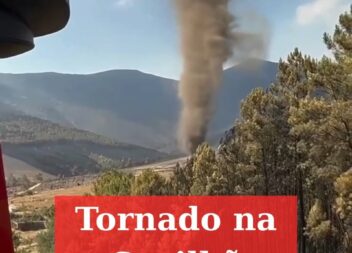 Tornado de pó e cinzas em Unhais da Serra, no concelho da Covilhã, área recentem