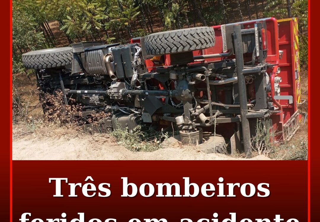 Três bombeiros feridos em acidente