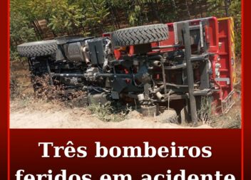 Três bombeiros feridos em acidente