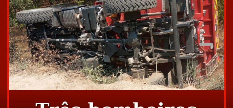 Três bombeiros feridos em acidente