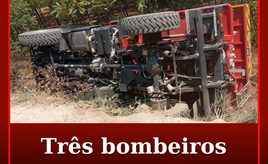Três bombeiros feridos em acidente
