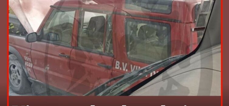 Viatura dos Bombeiros incendeia-se na A23