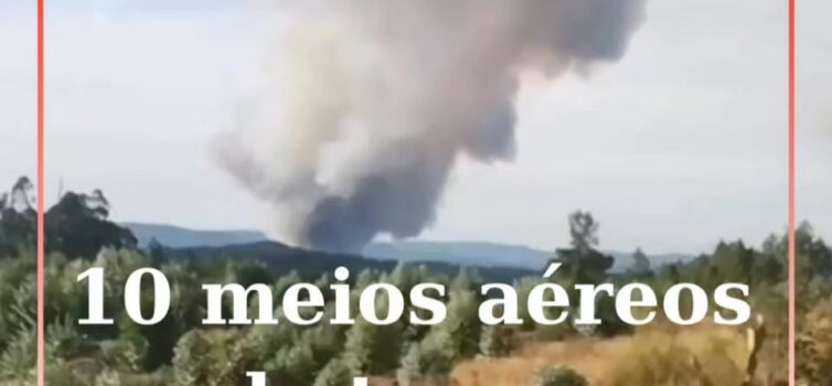 Atualização - Incêndio em Santo André das Tojeiras mobiliza 10 meios aéreos