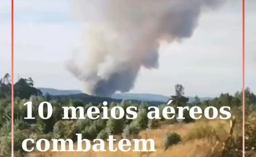 Atualização - Incêndio em Santo André das Tojeiras mobiliza 10 meios aéreos