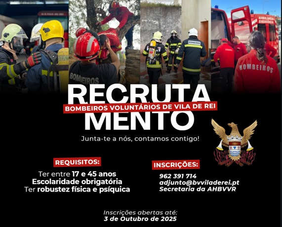 Bombeiros Voluntários de Vila de Rei abrem recrutamento