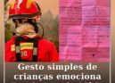 Gesto de crianças em pleno combate às chamas emociona Bombeiros de Mêda