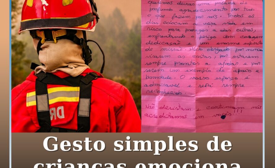 Gesto de crianças em pleno combate às chamas emociona Bombeiros de Mêda