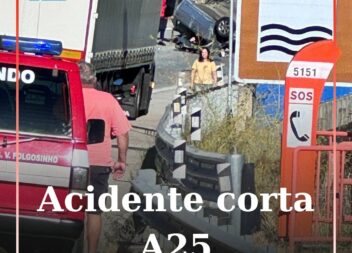 Mulher ferida gravemente após despiste. A25 cortada