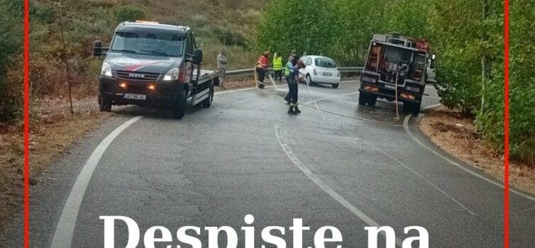 O despiste rodoviário de um veículo ligeiro de passageiros, ocorreu este domingo