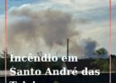 Quatro meios aéreos combatem incêndio