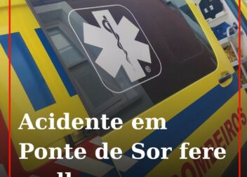 Colisão entre ambulância e carro ligeiro faz uma ferida leve em Ponte de Sor