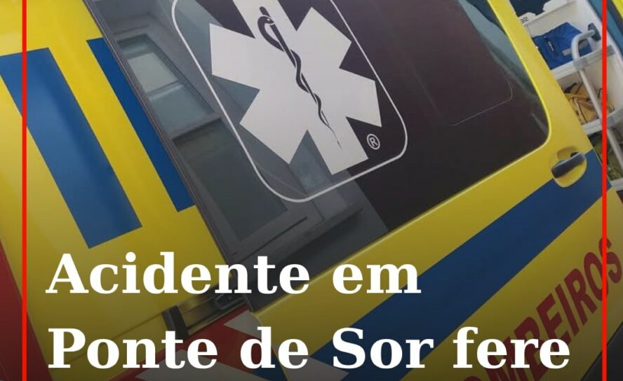 Colisão entre ambulância e carro ligeiro faz uma ferida leve em Ponte de Sor