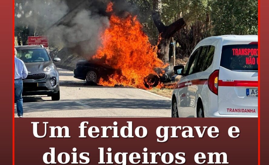 Despiste resulta em ferido grave e dois ligeiros