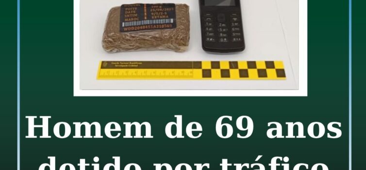 Homem de 69 anos detido por tráfico de estupefacientes