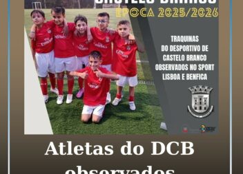 Jovens atletas do Desportivo de Castelo Branco em treino de observação no SL Ben