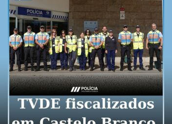 Operação conjunta da PSP e IMT fiscaliza TVDE em Castelo Branco