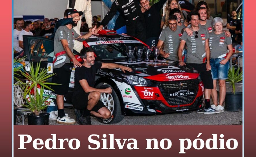 Pedro Silva no pódio do Rali Vidreiro