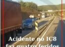 Uma colisão entre uma viatura ligeira e um veículo pesado de mercadorias ocorrid