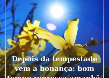 Bom tempo regressa a Portugal a partir de 17 de novembro