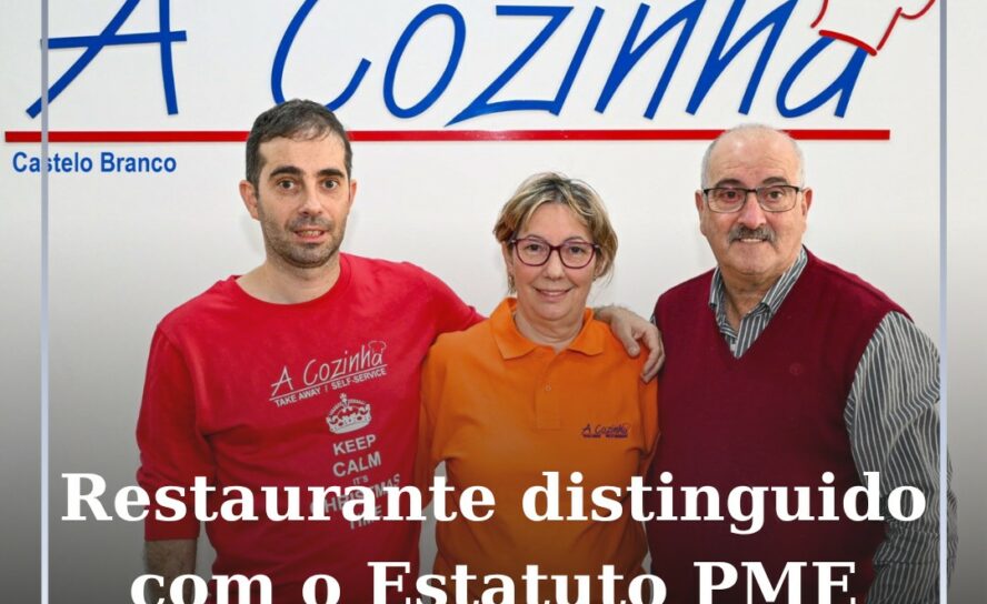 Restaurante A Cozinha distinguido com o Estatuto PME Excelência 2024