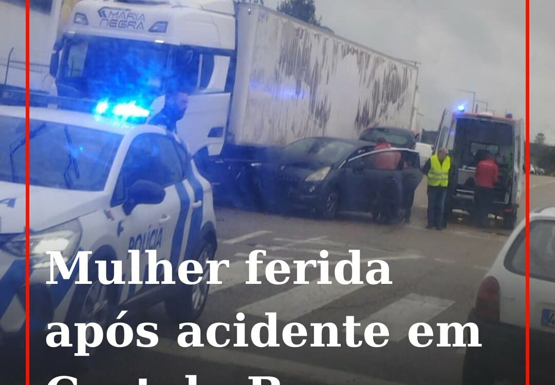 Uma mulher de 71 anos de idade ficou ferida na sequência de uma colisão rodoviár