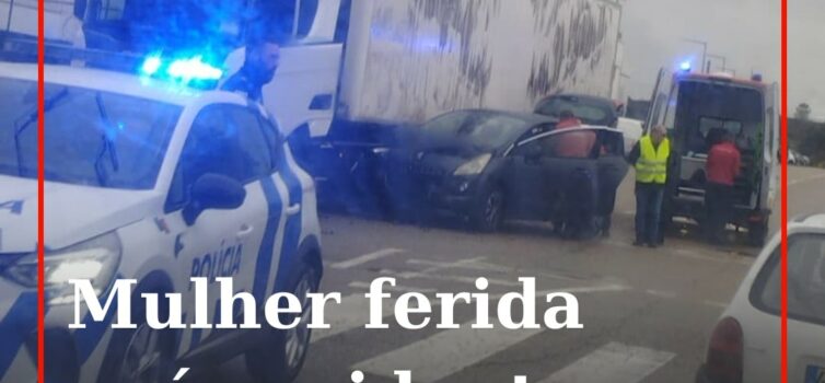 Uma mulher de 71 anos de idade ficou ferida na sequência de uma colisão rodoviár