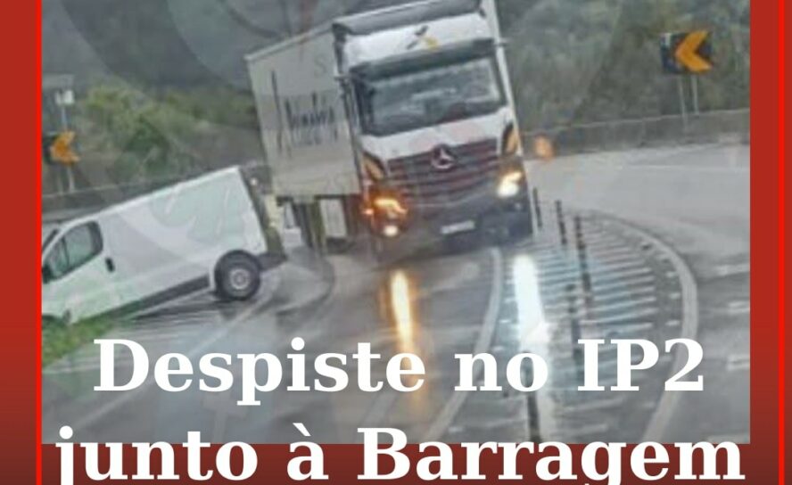 Despiste de viatura ligeira no IP2 junto à Barragem do Fratel