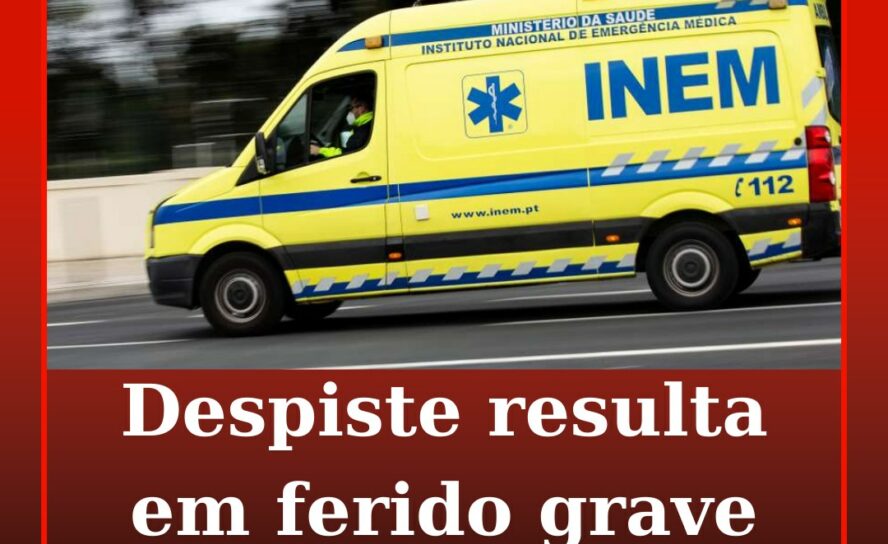 Despiste resulta em ferido grave de 16 anos