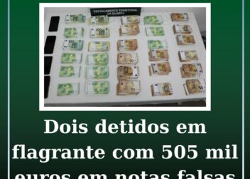Dois detidos em flagrante com 505 mil euros em notas falsas