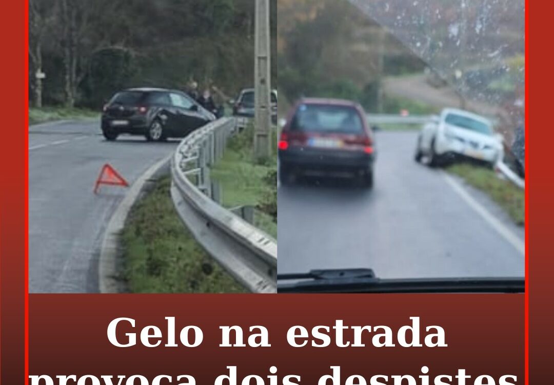 Gelo na estrada provoca dois despistes